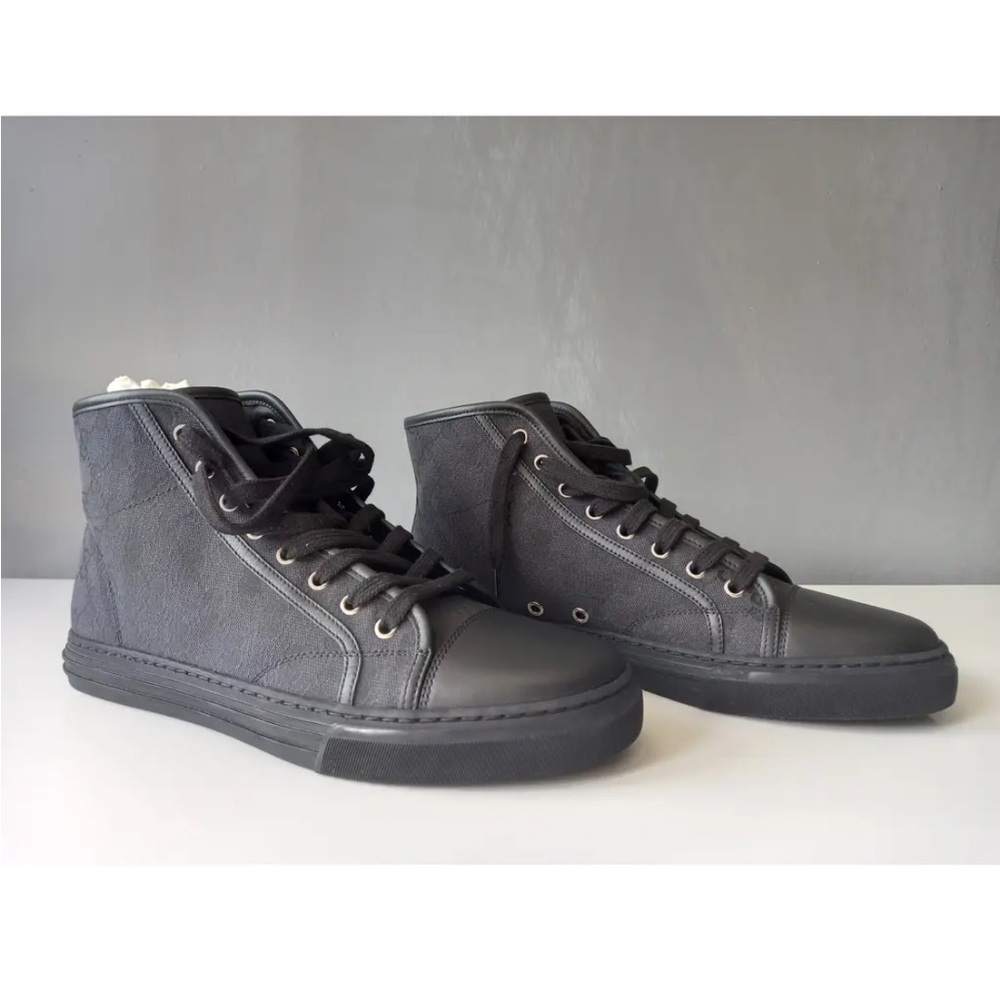 Gucci unisex Black High-Top Sneakers  excellent condition men’s 6 size women’s 8 - Picture 4 of 8